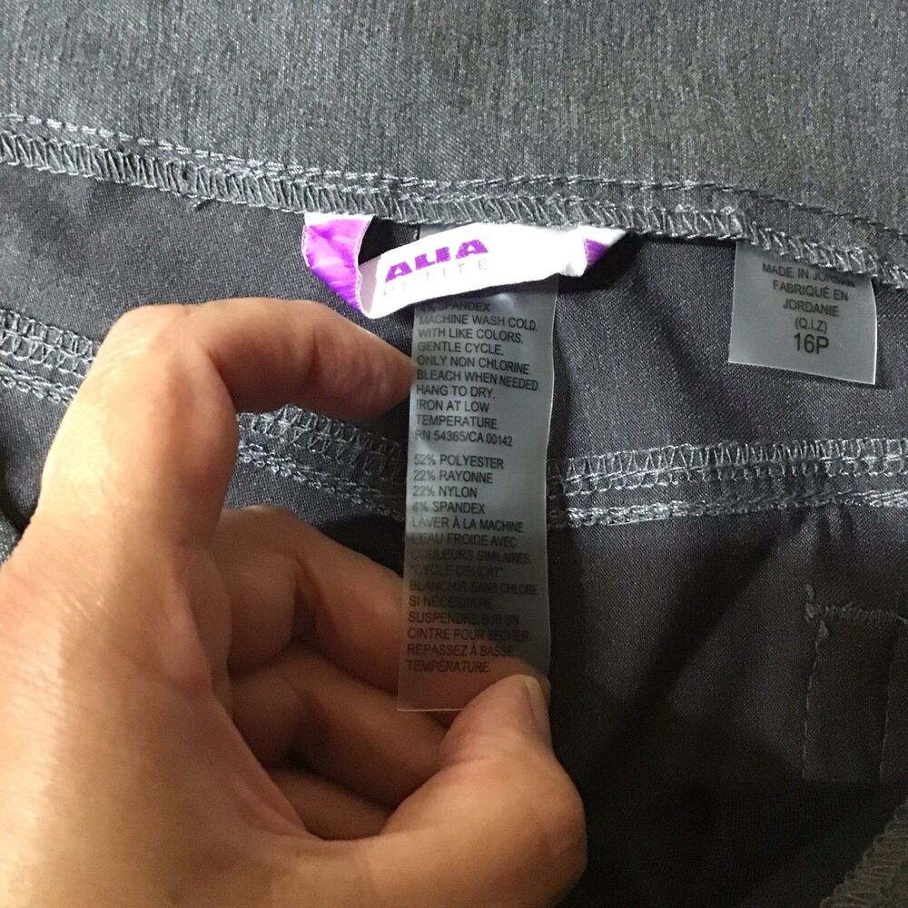 Alia Petite Womens Dress Pants 16P Heather Gray Pull On Hight Rise NEW - Picture 2 of 8